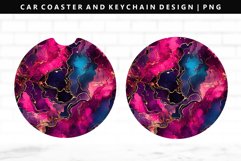 Alcohol Ink Keychain And Car Coaster Sublimation Design Product Image 1