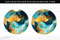 Alcohol Ink Keychain And Car Coaster Sublimation Design Product Image 1