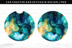 Alcohol Ink Keychain And Car Coaster Sublimation Design Product Image 1