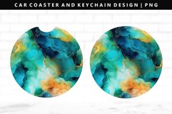 Alcohol Ink Keychain And Car Coaster Sublimation Design Product Image 1