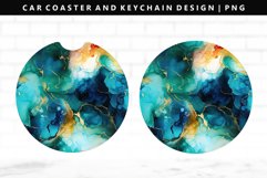 Alcohol Ink Keychain And Car Coaster Sublimation Design Product Image 1