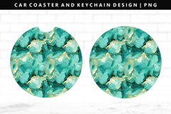 Alcohol Ink Keychain And Car Coaster Sublimation Design Product Image 1
