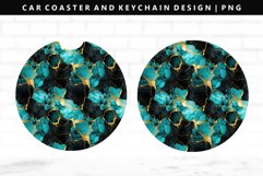 Alcohol Ink Keychain And Car Coaster Sublimation Design Product Image 1