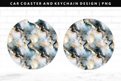 Alcohol Ink Keychain And Car Coaster Sublimation Design Product Image 1
