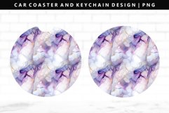 Alcohol Ink Keychain And Car Coaster Sublimation Design Product Image 1