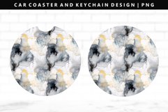 Alcohol Ink Keychain And Car Coaster Sublimation Design Product Image 1