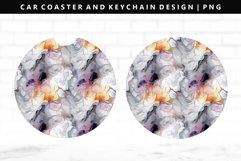 Alcohol Ink Keychain And Car Coaster Sublimation Design Product Image 1