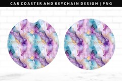 Alcohol Ink Keychain And Car Coaster Sublimation Design Product Image 1