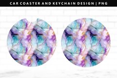 Alcohol Ink Keychain And Car Coaster Sublimation Design Product Image 1