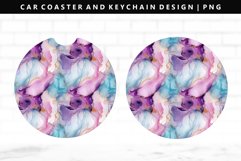 Alcohol Ink Keychain And Car Coaster Sublimation Design Product Image 1