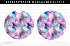 Alcohol Ink Keychain And Car Coaster Sublimation Design Product Image 1