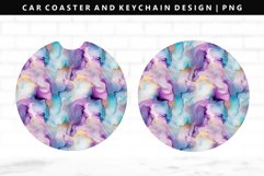 Alcohol Ink Keychain And Car Coaster Sublimation Design Product Image 1