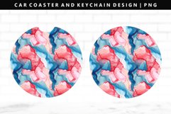 Alcohol Ink Keychain And Car Coaster Sublimation Design Product Image 1