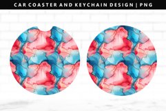 Alcohol Ink Keychain And Car Coaster Sublimation Design Product Image 1