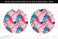 Alcohol Ink Keychain And Car Coaster Sublimation Design Product Image 1