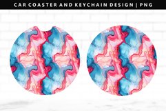 Alcohol Ink Keychain And Car Coaster Sublimation Design Product Image 1