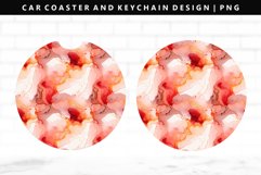 Alcohol Ink Keychain And Car Coaster Sublimation Design Product Image 1