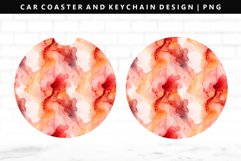 Alcohol Ink Keychain And Car Coaster Sublimation Design Product Image 1