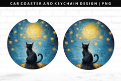 Cats Keychain And Car Coaster Sublimation Design Product Image 1