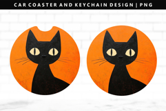 Cats Keychain And Car Coaster Sublimation Design Product Image 1