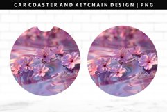 Flower Keychain And Car Coaster Sublimation Design Product Image 1
