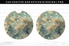 Flower Keychain And Car Coaster Sublimation Design Product Image 1