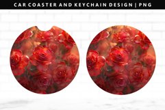 Flower Keychain And Car Coaster Sublimation Design Product Image 1