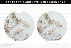 Flower Keychain And Car Coaster Sublimation Design Product Image 1