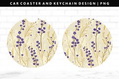 Flower Keychain And Car Coaster Sublimation Design Product Image 1
