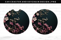 Flower Keychain And Car Coaster Sublimation Design Product Image 1