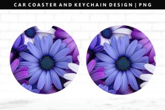 Flower Keychain And Car Coaster Sublimation Design Product Image 1