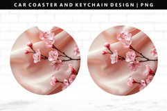 Flower Keychain And Car Coaster Sublimation Design Product Image 1