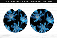 Flower Keychain And Car Coaster Sublimation Design Product Image 1