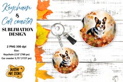 Fall Keychain. Fall Car coaster sublimation design Product Image 1