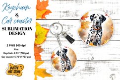 Fall Keychain. Fall Car coaster sublimation design Product Image 1