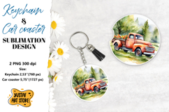 Spring Keychain. Spring Car coaster sublimation design Product Image 1