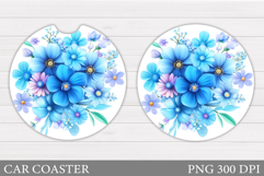 Flowers Car Coaster Design. Flowers Car Coaster Sublimation Product Image 1