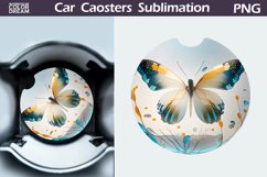Butterfly Car Coaster | Butterfly Round Coaster Product Image 1