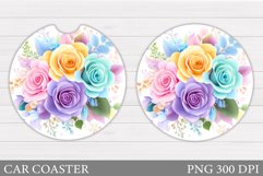 Roses Car Coaster. Rose Car Coaster Sublimation Product Image 1