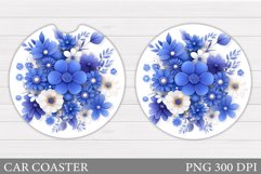 Flowers Car Coaster Design. Flowers Car Coaster Sublimation Product Image 1
