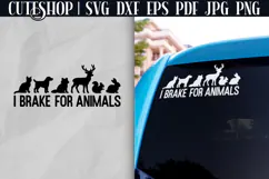 I Brake For Animals SVG - Car Decal SVG | Car Sticker SVG Product Image 1