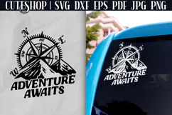 Adventure Awaits SVG - Funny Car Decal SVG | Car Sticker SVG Product Image 1