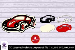 car-papercut file-vehicle svg-car-lasercut file-craft design-craft svg-layered-3d layered