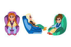 harness car seat kid girl vector Product Image 1