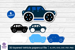 car svg-vehicle-car collection-3d layered-craft bundle-laser cut files-transport-decorative