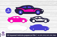 car svg-vehicle-car collection-3d layered-craft bundle-laser cut files-transport-decorative