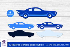 vcar svg-vehicle-car collection-3d layered-craft bundle-laser cut files-transport-decorative