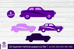 car svg-vehicle-car collection-3d layered-craft bundle-laser cut files-transport-decorative