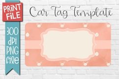 Car Tag Template PNG Easter Bunny Patterns Sublimation
