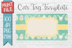 Car Tag Template PNG Easter Egg Pattern Sublimation